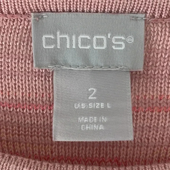 Chicos pink and red striped sweater - Picture 3 of 6